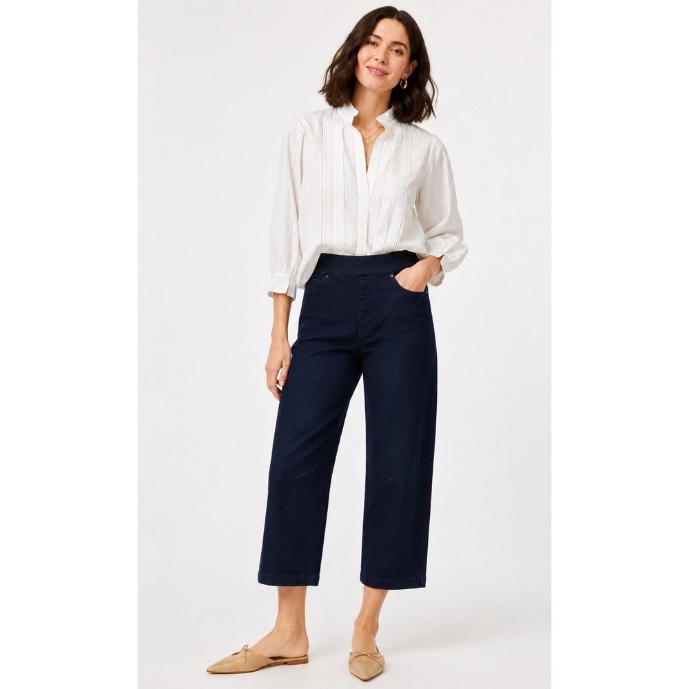 41 Hawthorn Dezi Pull On High Rise Barrel Jean Indigo Blue Size 14 NEW